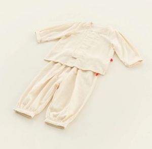 AVANTI有机棉空气层超柔软条纹偏襟睡衣(长裤)