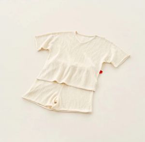 “午梦长”桑蚕丝提花针织短袖上衣套头