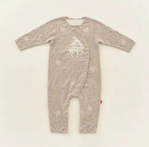 “秋林嬉鹿”AVANTI牦牛绒有机棉混纺小鹿提花连体衣