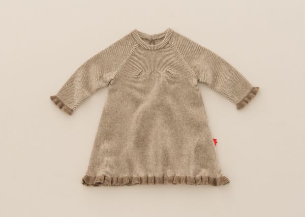 baby羊绒双色连衣裙